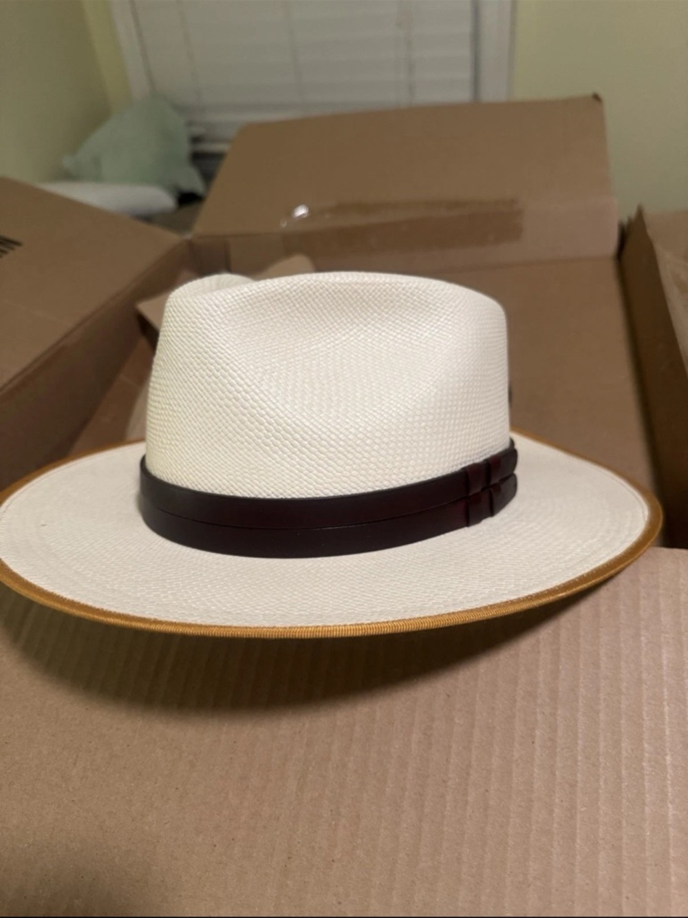 Goorin Bros straw panama hat fedora  XL